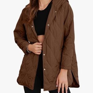 Casual Diamond Quilted Hooded Lightweight Jackets